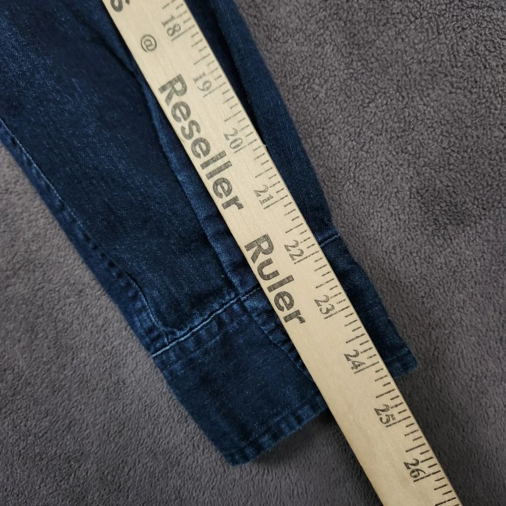 Levis Denim Shirt Mens Small Dark Blue Long Sleeve Button Up Pocket Stretch